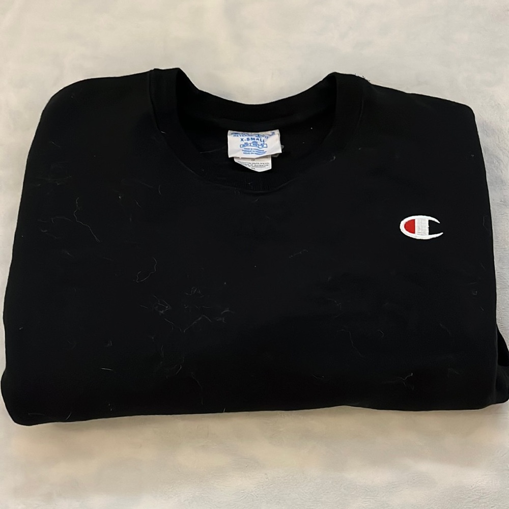 Champion Sweatshirt, Size: X-Small, Color: Black